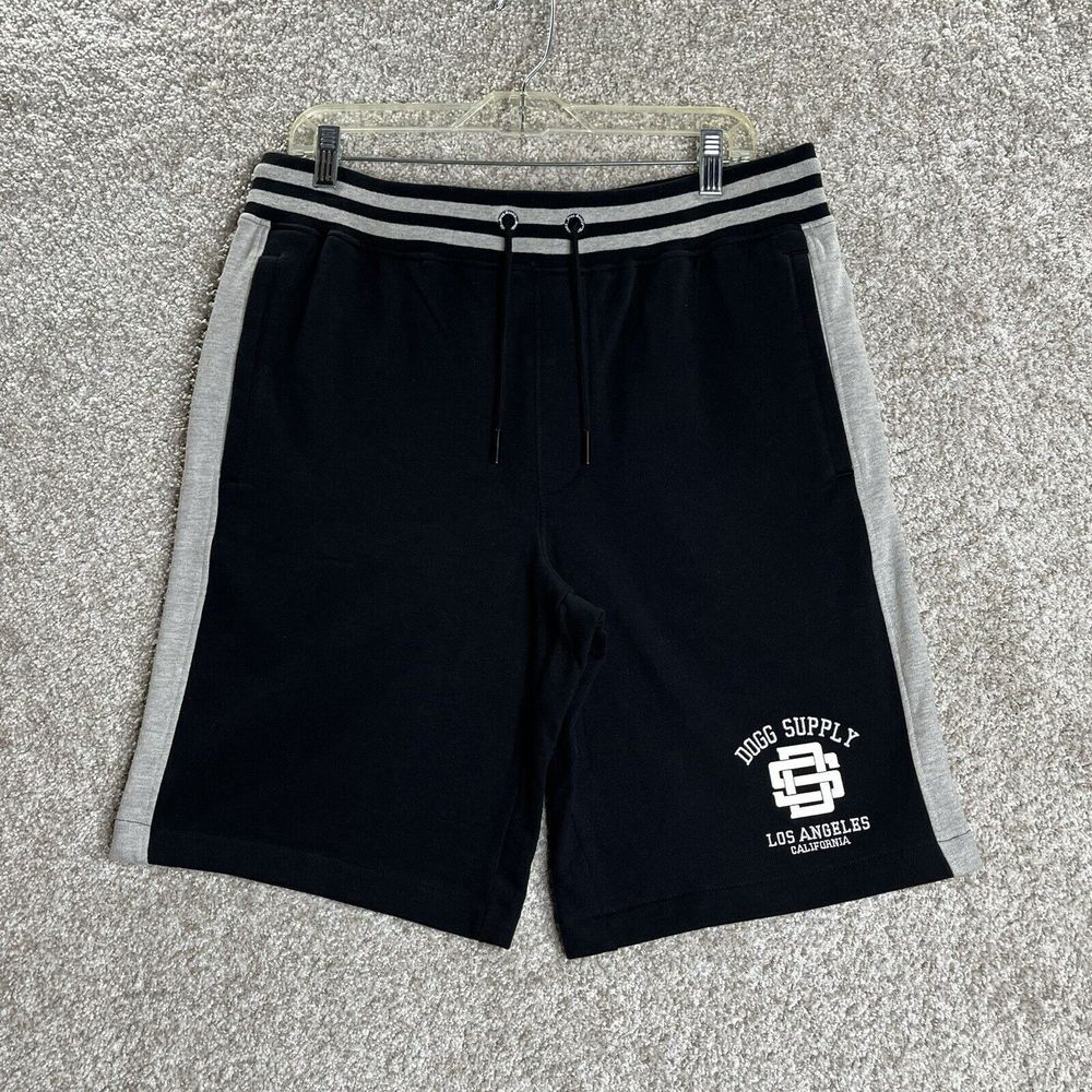 Dogg Supply By Snoop Dogg Shorts Mens M‎ Black Fleece Drawstring Hip Hop Rap